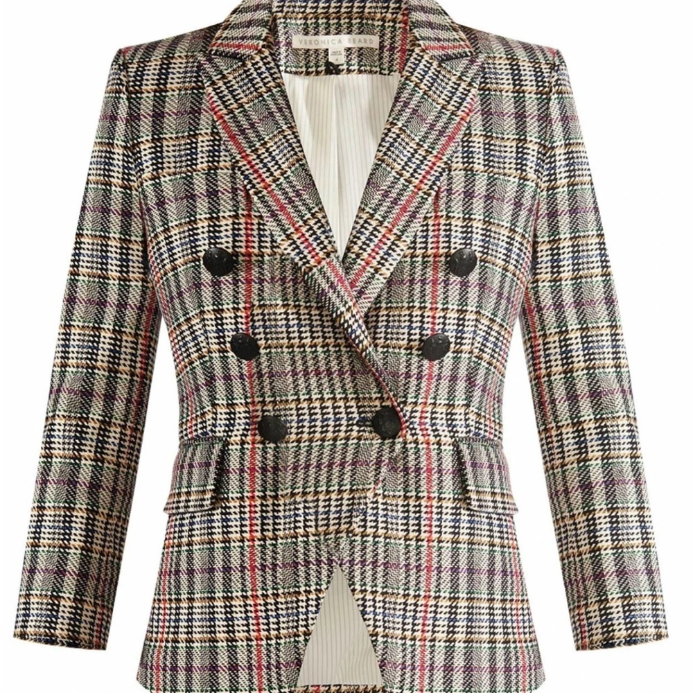 Veronica Beard Dickey Blazer in Multi color Houndstooth